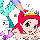 Mermaid Color by Number  -  Mermaid Coloring Book icon