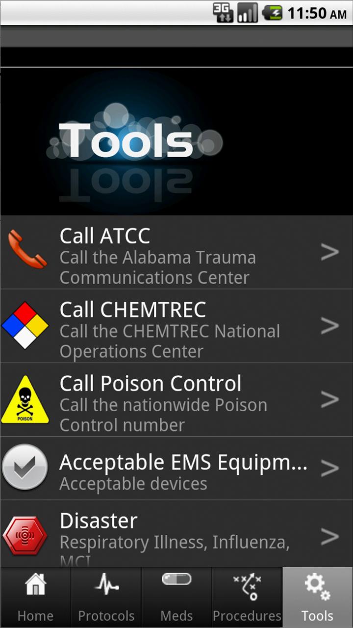 Android application AlabamaEMS screenshort