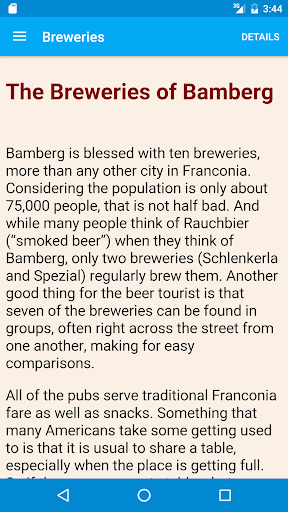 Screenshot of Bamberg Beer Guide