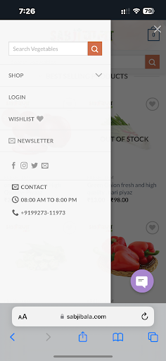 sabjibala.com Online Store Screen 3