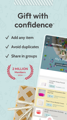 Android application Giftster - Family Wish Lists screenshort