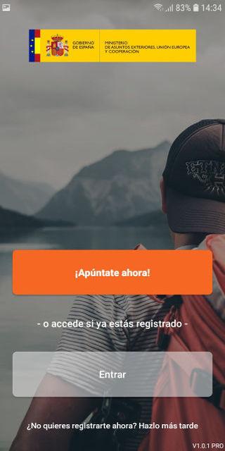 Registro de Viajeros MAUC Screen 1