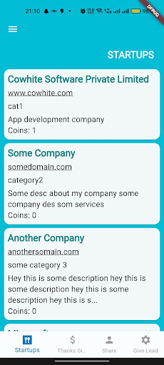 Android application Venture Growth Network screenshort