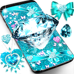 Cover Image of Descargar Fondo de pantalla en vivo de brillo de diamante azul turquesa  APK