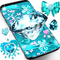 Turquoise blue diamond glitter live wallpaper