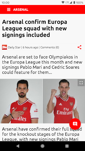 AFC News Feed Screen 2