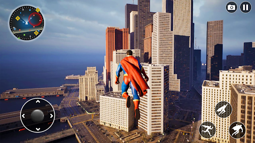 Android application Flying Superhero Crime City screenshort