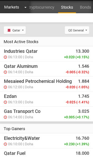 Qatar Stock Exchange App Screen 3
