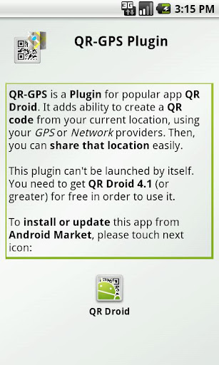 Android application QR-GPS Plugin™ screenshort