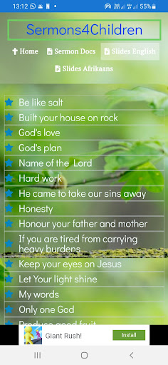 Android application Sermons for Children screenshort