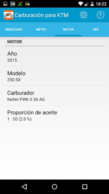 Captura 4 Carburación para KTM 2 tiempos android