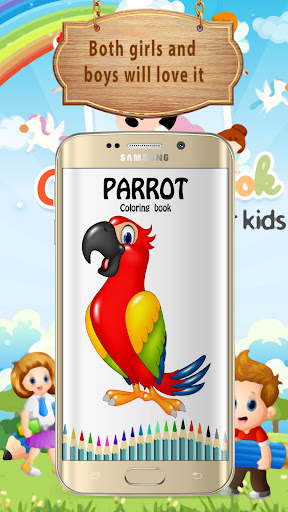 Android application Parrot Coloring Book screenshort
