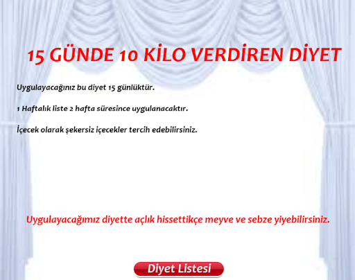 15 günde 10 kilo