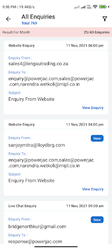Enquiry Tracker Screen 3