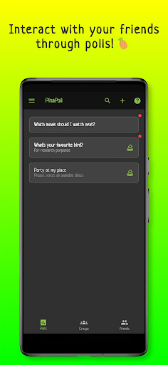 Android application PinaPoll screenshort