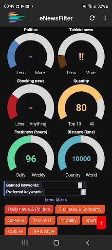 eNewsFilter - Good news Screen 2