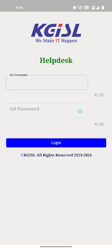 Android application KGISL Helpdesk screenshort