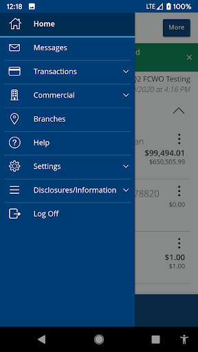 FCWOK eBanking App Screen 2