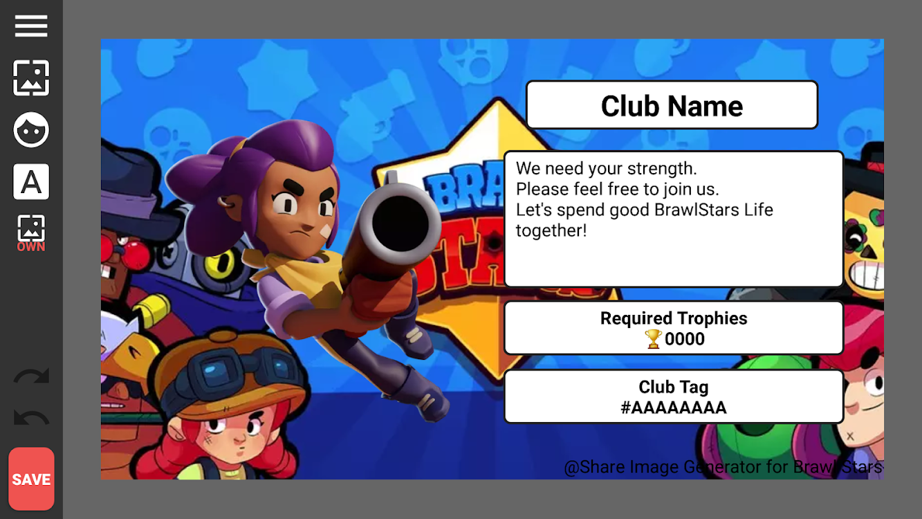 Share Image Generator For Brawl Stars By Lazy Leo Android Apps Appagg - brawl stars nl.clubs