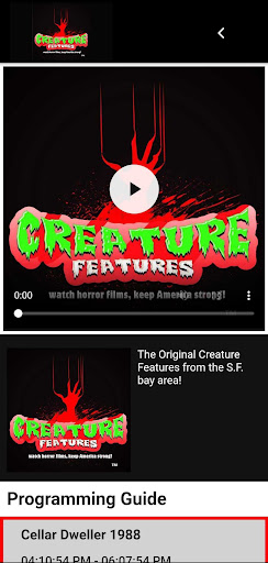 Creature Features Network Screen 3
