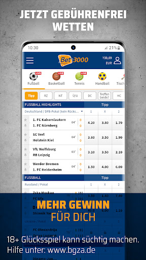 Bet3000 Sportwetten App Screen 2