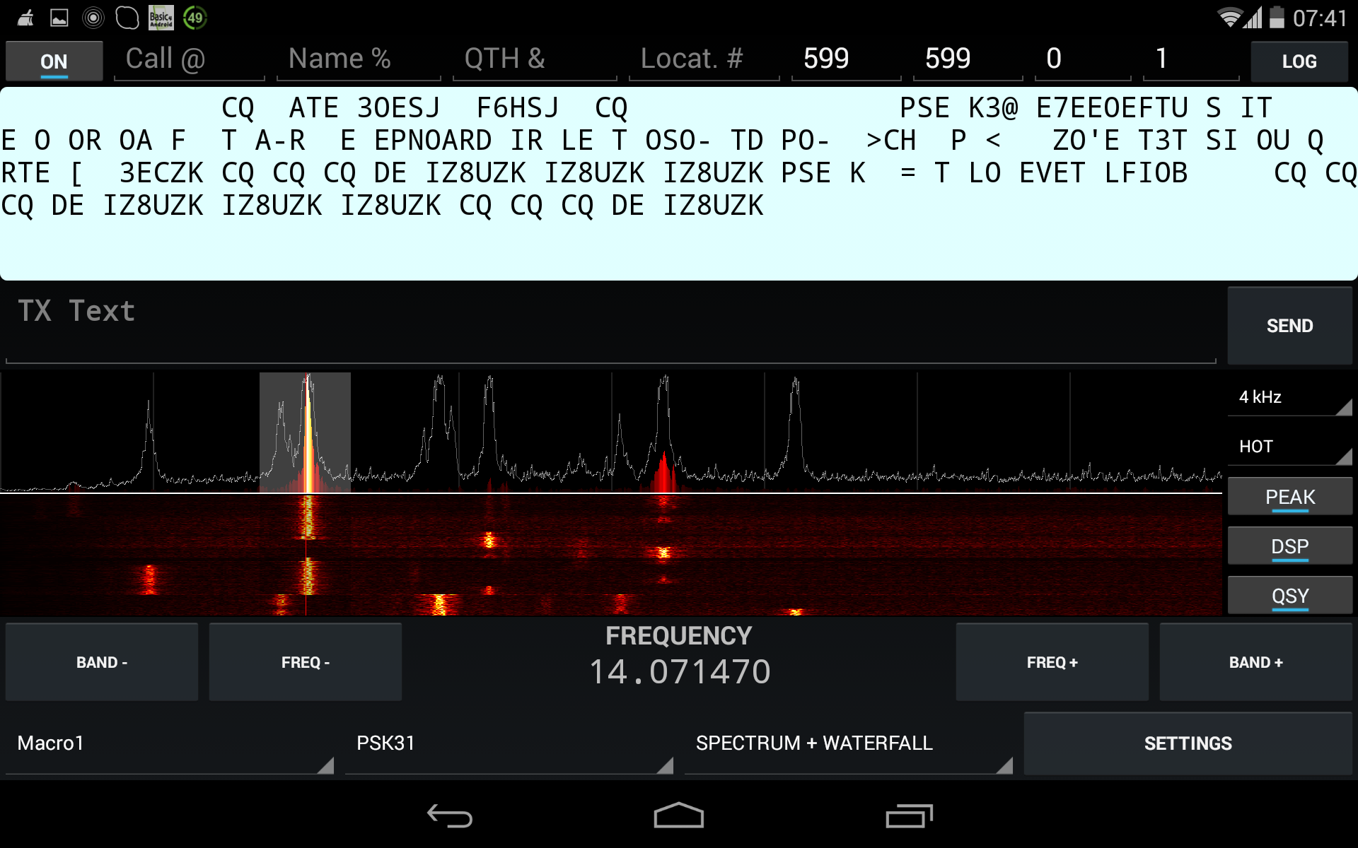 Android application KX3 Companion for Ham Radio screenshort