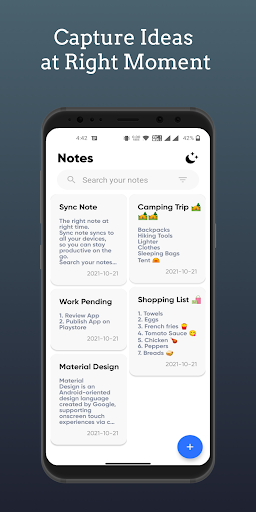 Android application Sync Note screenshort