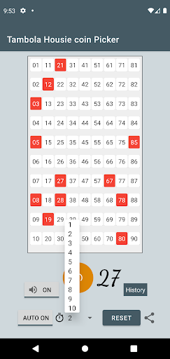 Tambola Housie Coin Picker.