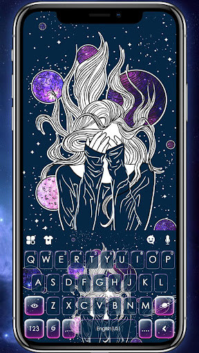 Android application Galaxy Girl Keyboard Theme screenshort