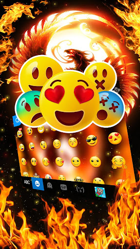 Flaming Fire Phoenix Keyboard Screen 3