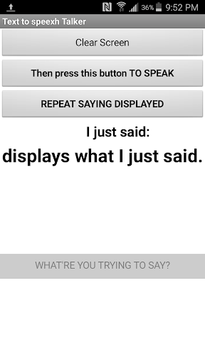 Android application TTS Talker screenshort