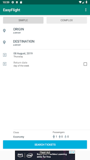 Android application EasyFlight screenshort