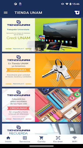 Android application Tu Tienda UNAM screenshort