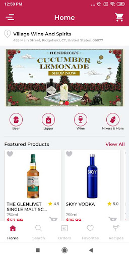 Android application Village Wine and Spirits screenshort
