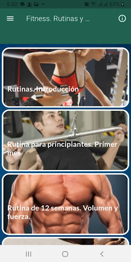 Android application Fitness. Rutinas y ejercicios screenshort