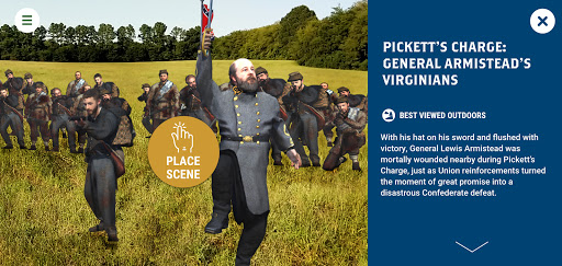 Gettysburg AR Experience Screen 2