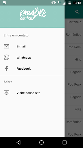 Android application Karaoke Center - Lista de Músi screenshort