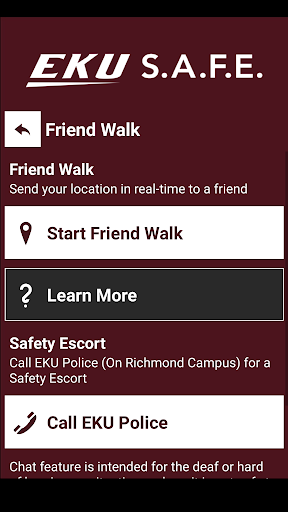 S.A.F.E. - Safety App for EKU Screenshot