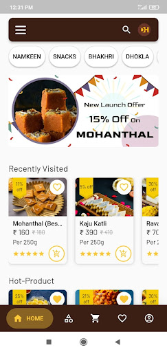 Android application Dhokla House screenshort