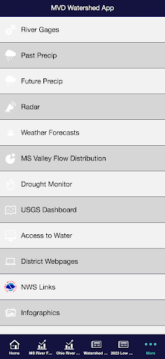 MVD Watershed App Screen 3