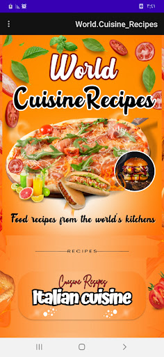 Android application World Cuisine Recipes screenshort