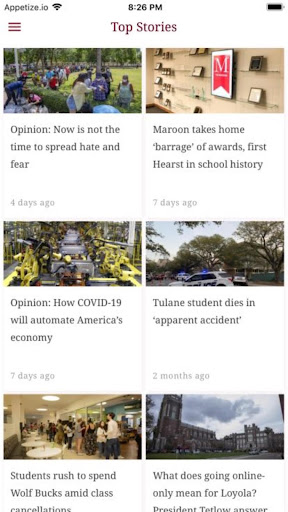 Android application The Maroon Mobile screenshort