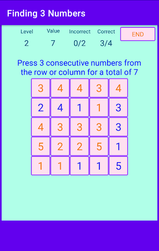 Finding 3 numbers Screen 2