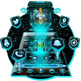 Blue Tech Skull Mobile Theme icon