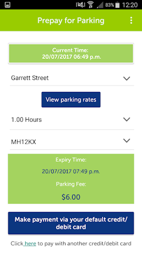 Android application ParknGo PrimeParking screenshort
