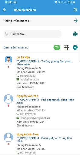 HRM VNPT Screen 3