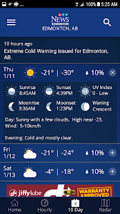 CTV News Edmonton Weather Screenshot