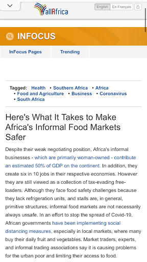 Android application AllAfrica screenshort
