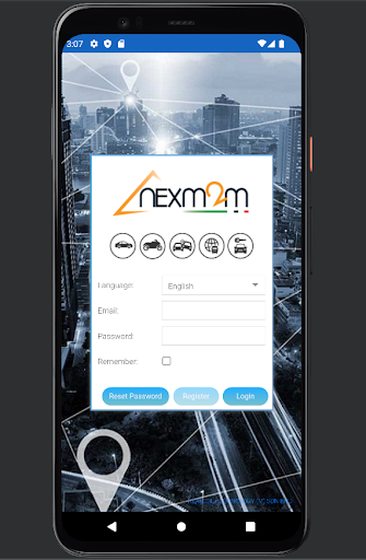 Android application NexM2M GPS Vehicle Tracking screenshort