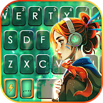 Cover Image of Download Cool Girl Green Keyboard Background 1.0 APK